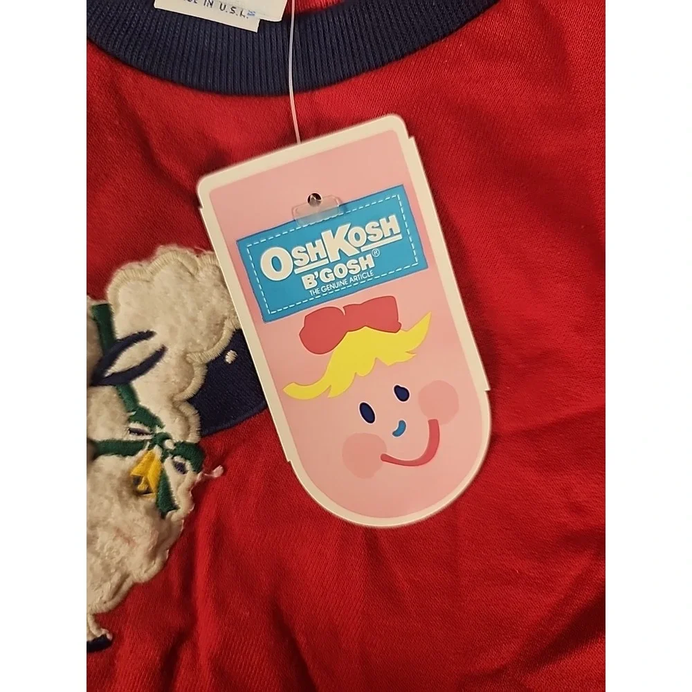Vintage OshKosh B'gosh Red Sheep Applique Sweatshirt 4T Made in USA NWT